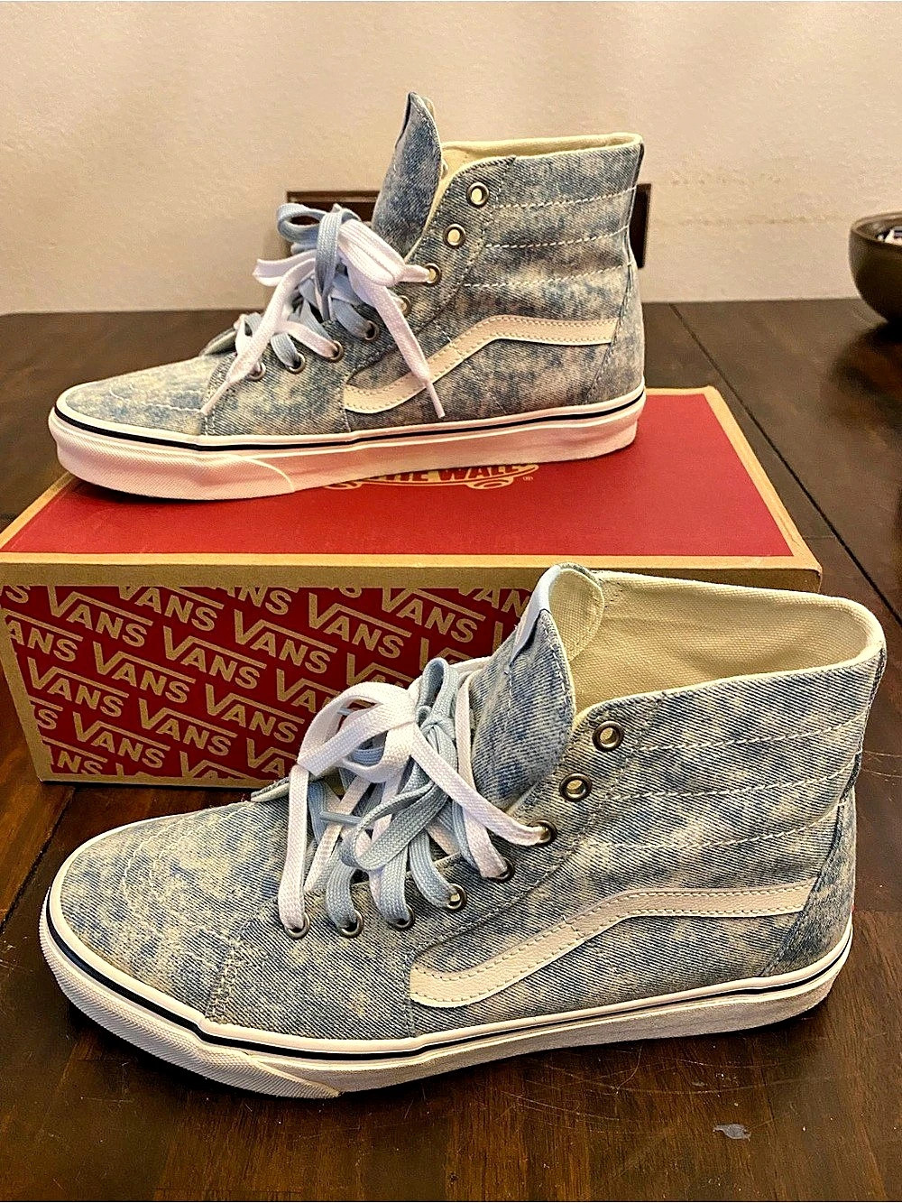 Vans Sk8-Hi High Top Sneakers Blue & White US 11.5